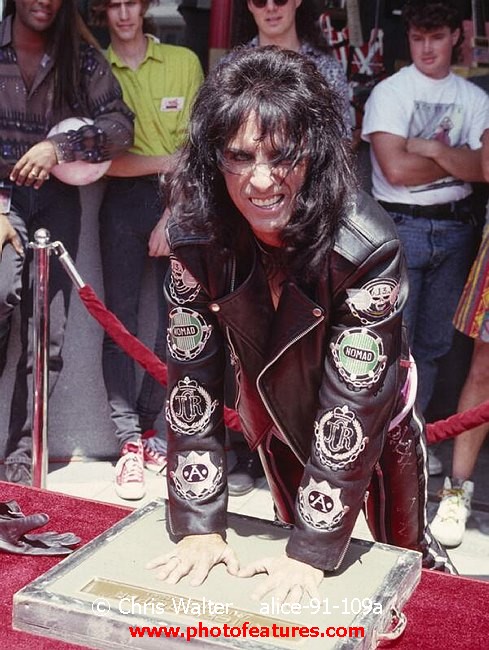 Photo of Alice Cooper for media use , reference; alice-91-109a,www.photofeatures.com