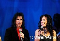 Alice Cooper and Sheryl Cooper<br>at Alice Cooper's Christmas Pudding show to benefit his Solid Rock Foundation for children, Dodge Theatre in Phoenix, December 17th 2005.<br>