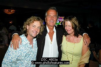 Photo of Pat Boone (c) with Jack Blades of Nightranger and his wife Mollie , reference; DSC_4803a