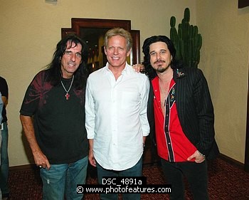 Photo of Alice Cooper, Don Felder and Gilby Clarke<br>at the 9th Annual Alice Cooper Celebrity Golf Tournament in Scottsdale, Arizona, May 1st 2005.  Photo by Chris Walter/Photofeatures. , reference; DSC_4891a