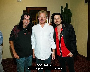 Photo of Alice Cooper, Don Felder and Gilby Clarke , reference; DSC_4892a