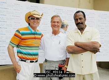 Photo of Glen Campbell, Pat Boone and Fred Williamson at the 9th Alice Cooper Golf Tournament in Scottsdale to benefit his Solid Rock Foundation Charity, May 2nd 2005. phoo by Chris walter/Photofeatures. , reference; DSC_4911a