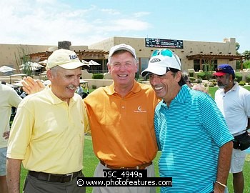 Photo of Dennis Hopper, Dan Quayle and Alice Cooper at the 9th Alice Cooper Golf Tournament in Scottsdale to benefit his Solid Rock Foundation Charity, May 2nd 2005. phoo by Chris walter/Photofeatures. , reference; DSC_4949a