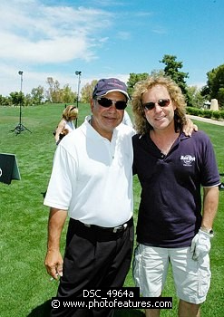 Photo of Cheech Marin and Jack Blades at the 9th Alice Cooper Golf Tournament in Scottsdale to benefit his Solid Rock Foundation Charity, May 2nd 2005. phoo by Chris walter/Photofeatures. , reference; DSC_4964a