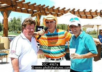 Photo of Glen Campbell, Alice Cooper and guest at the 9th Alice Cooper Golf Tournament in Scottsdale to benefit his Solid Rock Foundation Charity, May 2nd 2005. phoo by Chris walter/Photofeatures. , reference; DSC_4967a