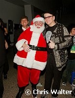 Santa Claus and Rick Nielsen of Cheap Trick at Alice Cooper's Christmas Pudding show for his Solid Rock Foundation Charity at Dodge Theatre in Phoenix, Arizona, December 18th 2004. Photo by Chris Walter/Photofeatures.