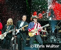 Tommy Shaw, Glen Campbell and Ted Nugent at Alice Cooper's Christmas Pudding show for his Solid Rock Foundation Charity at Dodge Theatre in Phoenix, Arizona, December 18th 2004. Photo by Chris Walter/Photofeatures.