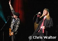 Cheap Trick Rick Nielsen and Robin Zander at Alice Cooper's Christmas Pudding show for his Solid Rock Foundation Charity at Dodge Theatre in Phoenix, Arizona, December 18th 2004. Photo by Chris Walter/Photofeatures.