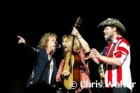 Jack Blades, Tommy Shaw and Ted Nugent in Damn Yankees which played together for first time in 10 years at Alice Cooper's Christmas Pudding show for his Solid Rock Foundation Charity at Dodge Theatre in Phoenix, Arizona, December 18th 2004. Photo by Chris Walter/Photofeatures.