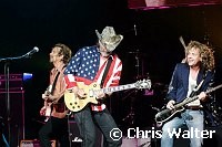 Tommy Shaw, Ted Nugent and Jack Blades in Damn Yankees which played together for first time in 10 years at Alice Cooper's Christmas Pudding show for his Solid Rock Foundation Charity at Dodge Theatre in Phoenix, Arizona, December 18th 2004. Photo by Chris Walter/Photofeatures.