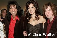 Alice Cooper, Sheryl Cooper and son at Alice Cooper's Christmas Pudding 2005 to benefit the Solid Rock Foundation  at the the Dodge Theatre in Phoenix, December 17th 2005.<br>