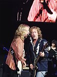 Tommy Shaw and Jack Blades of Damn Yankees at Alice Cooper's Christmas Pudding show for his Solid Rock Foundation Charity at Dodge Theatre in Phoenix, Arizona, December 18th 2004. Photo by Chris Walter/Photofeatures.