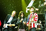 Glen Campbell, Alice Cooper and Ted Nugent at Alice Cooper's Christmas Pudding show for his Solid Rock Foundation Charity at Dodge Theatre in Phoenix, Arizona, December 18th 2004. Photo by Chris Walter/Photofeatures.