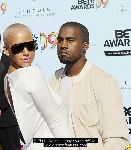 Photo of Amber Rose and Kanye West at the 2009 BET Awards at the Shrine Auditorium in Los Angeles on June 28th 2009.<br>Photo by Chris Walter/Photofeatures , reference; kanye-west-4694a
