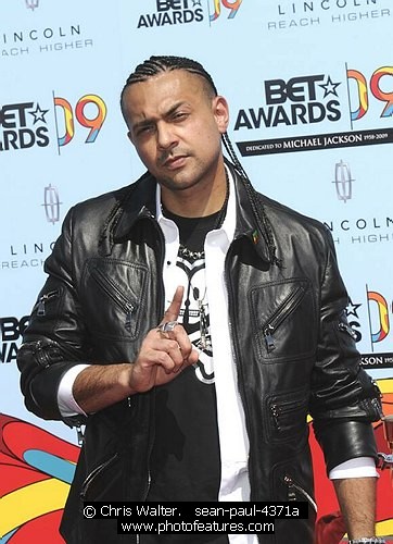 Photo of Sean Paul at the 2009 BET Awards at the Shrine Auditorium in Los Angeles on June 28th 2009.<br>Photo by Chris Walter/Photofeatures , reference; sean-paul-4371a