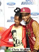 Willow Smith and Jaden Smith arrives at the 2011 BET Awards at the Shrine Auditorium on June 26th, 2011 in Los Angeles, California