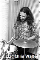 Black Sabbath 1970 Bill Ward at Regent Sounds during Paranoid sessions<br> Chris Walter