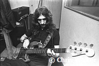 Black Sabbath 1970 Geezer Butler at Regent Sounds during Paranoid sessions<br> Chris Walter