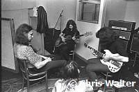 Black Sabbath 1970 Geezer Butler Tony Iommi Ozzy Osbourne and Bill Ward at Regent Sounds during Paranoid sessions<br> Chris Walter