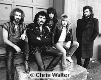 Photo of Black Sabbath 1985 Geoff Nicholls, Tony Iommi, Dave Spitz, Eric Singer, Glenn Hughes<br> Chris Walter<br><br>