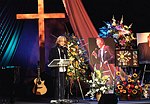 Photo of Jennifer Warnes sings &quotAmazing Grace" at The Bobby Hatfield Celebration Of Life. Bobby Hatfield of The Righteous Brothers was remembered by his singing Partner Bill Medley, His wife Linda, his children Vallyn, Dustin, Bobby Jr and Kalin, their band and hundreds of guests and fans at Mariners Church in Irvine, Ca...