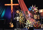 Photo of Jennifer Warnes sings "Amazing Grace" at The Bobby Hatfield Celebration Of Life. Bobby Hatfield of The Righteous Brothers was remembered by his singing Partner Bill Medley, His wife Linda, his children Vallyn, Dustin, Bobby Jr and Kalin, their band and hundreds of guests and fans at Mariners Church in Irvine, Ca...