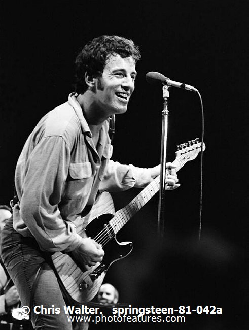 Photo of Bruce Springsteen for media use , reference; springsteen-81-042a,www.photofeatures.com