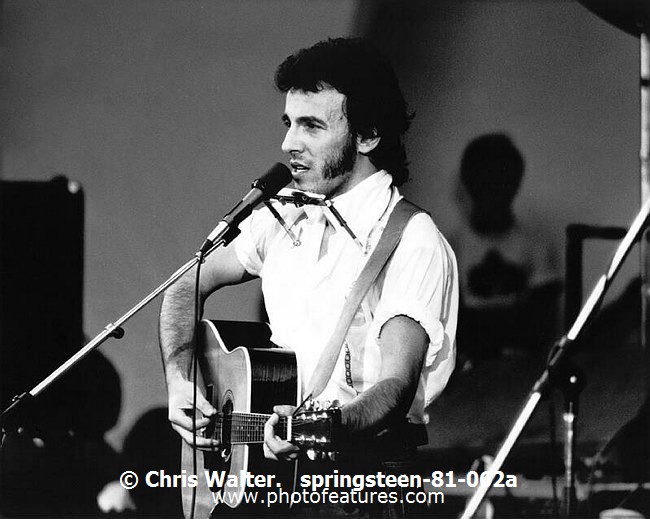 Photo of Bruce Springsteen for media use , reference; springsteen-81-062a,www.photofeatures.com