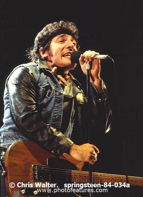 Photo of Bruce Springsteen for media use , reference; springsteen-84-034a,www.photofeatures.com