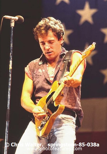 Photo of Bruce Springsteen for media use , reference; springsteen-85-038a,www.photofeatures.com