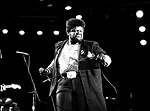 Photo of Buddy Miles 1986 at Vietnam Vets Benefit<br>Photo by Chris Walter/Photofeatures<br>