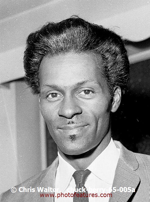 Photo of Chuck Berry for media use , reference; chuck-berry-65-005a,www.photofeatures.com