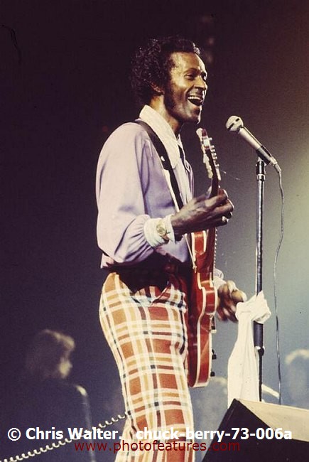 Photo of Chuck Berry for media use , reference; chuck-berry-73-006a,www.photofeatures.com