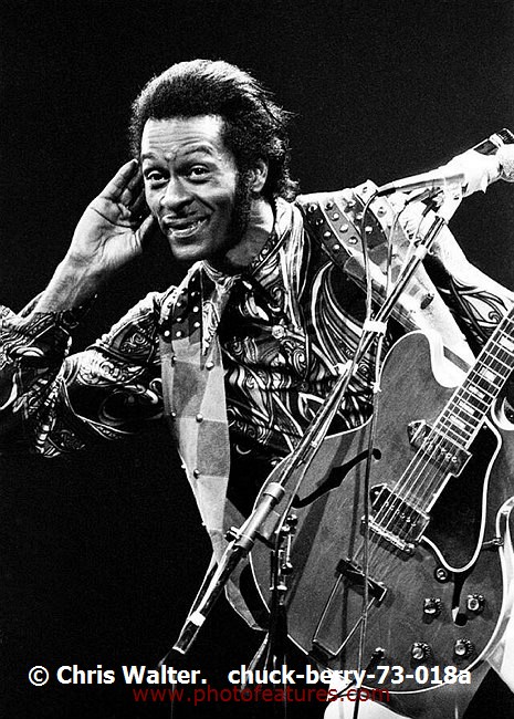 Photo of Chuck Berry for media use , reference; chuck-berry-73-018a,www.photofeatures.com