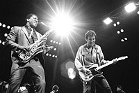 Photo of Bruce Springsteen 1981 with Clarence Clemons<br> Chris Walter<br>