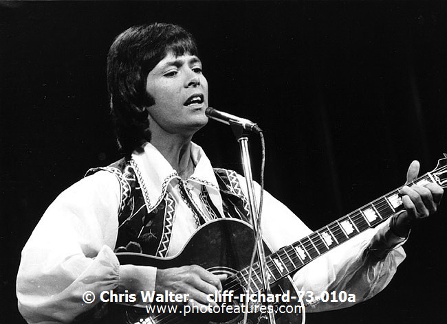 Photo of Cliff Richard for media use , reference; cliff-richard-73-010a,www.photofeatures.com