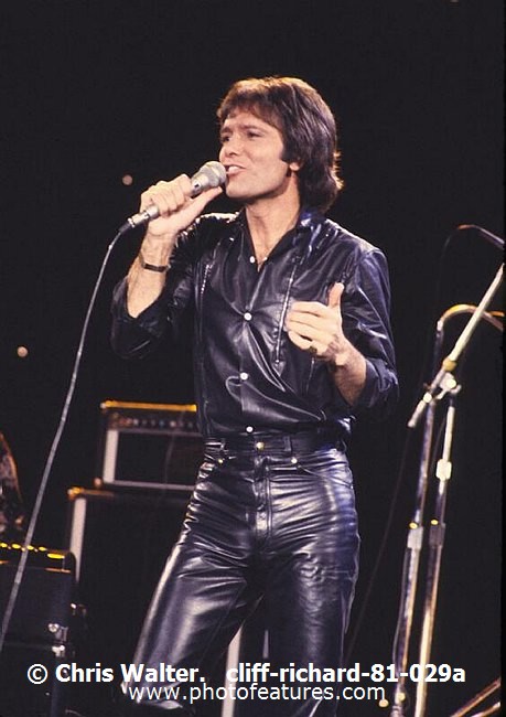 Photo of Cliff Richard for media use , reference; cliff-richard-81-029a,www.photofeatures.com