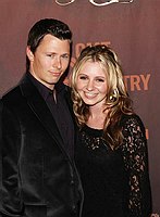 Photo of Beverley Mitchell and fiance Michael Cameron<br> at the CMT TV Giants Honoring Reba McEntire at Kodak Theatre, October 26th 2006.<br>Photo by Chris Walter/Photofeatures