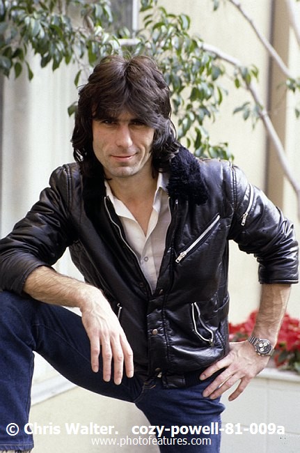 Photo of Cozy Powell for media use , reference; cozy-powell-81-009a,www.photofeatures.com