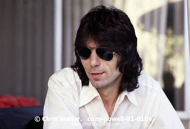 Photo of Cozy Powell for media use , reference; cozy-powell-81-010a,www.photofeatures.com