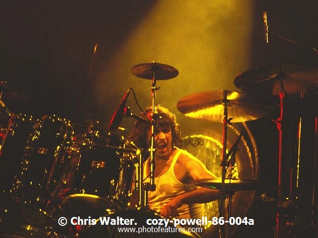 Photo of Cozy Powell for media use , reference; cozy-powell-86-004a,www.photofeatures.com