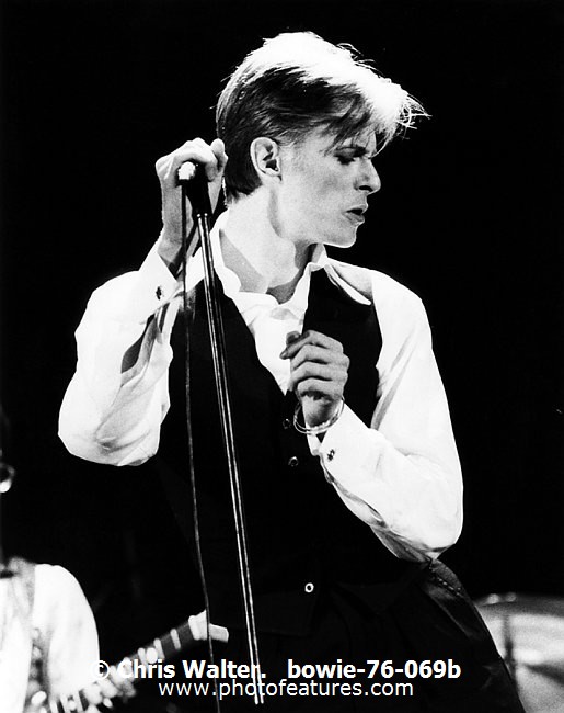 Photo of David Bowie for media use , reference; bowie-76-069b,www.photofeatures.com