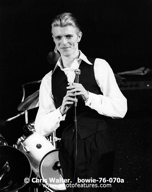 Photo of David Bowie for media use , reference; bowie-76-070a,www.photofeatures.com