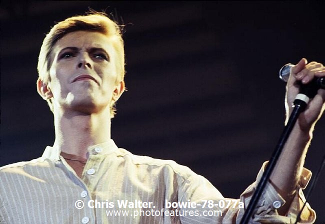 Photo of David Bowie for media use , reference; bowie-78-077a,www.photofeatures.com