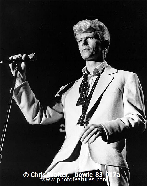 Photo of David Bowie for media use , reference; bowie-83-017a,www.photofeatures.com
