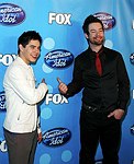 Photo of David Archuleta and David Cook afterthe 2008 American Idol Final Show at the Nokia Theatre in Los Angeles, May 20th 2008.<br>