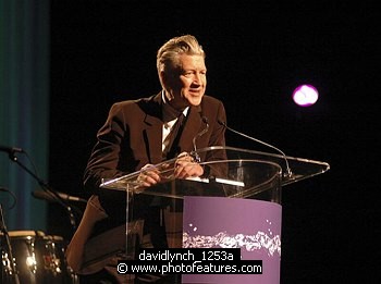 Photo of David Lynch<br>in concert for the David Lynch Foundation for Consciousness-Based Education and the David Lynch book &quotCatching The Big Fish: Meditation, Consciousness and Creativity&quot at the Kodak Theatre in Hollywood, January 21st 2007.<br>Photo by Chris Walter/Photofeatures , reference; davidlynch_1253a