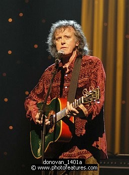 Photo of Donovan in concert for the David Lynch Foundation for Consciousness-Based Education and the David Lynch book &quotCatching The Big Fish: Meditation, Consciousness and Creativity" at the Kodak Theatre in Hollywood, January 21st 2007.<br>Photo by Chris Walter/Photofeatures , reference; donovan_1401a