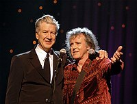 Photo of David Lynch and Donovan<br>in concert for the David Lynch Foundation for Consciousness-Based Education and the David Lynch book &quotCatching The Big Fish: Meditation, Consciousness and Creativity" at the Kodak Theatre in Hollywood, January 21st 2007.<br>Photo by Chris Walter/Photofeatures