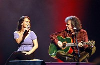 Photo of Donovan and his Daughter<br>in concert for the David Lynch Foundation for Consciousness-Based Education and the David Lynch book &quotCatching The Big Fish: Meditation, Consciousness and Creativity" at the Kodak Theatre in Hollywood, January 21st 2007.<br>Photo by Chris Walter/Photofeatures